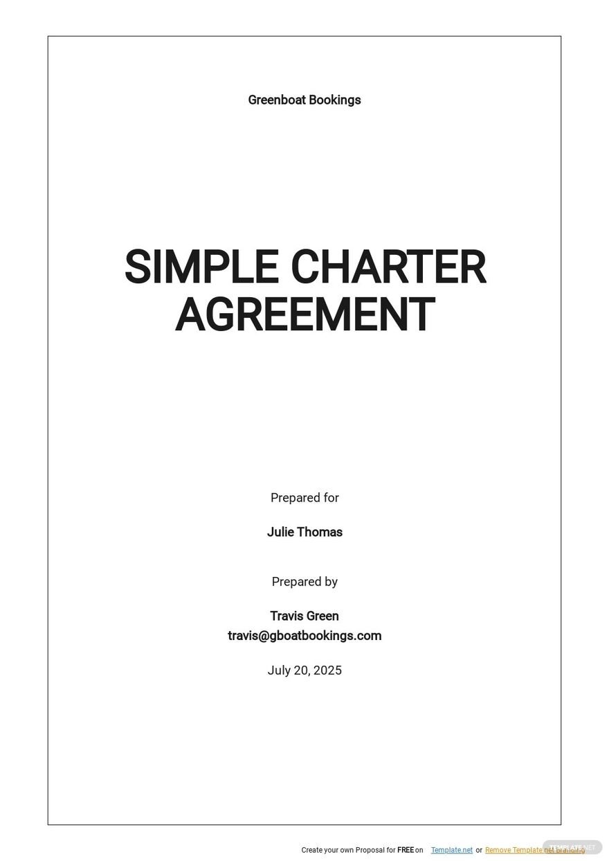 Charter Agreement Template