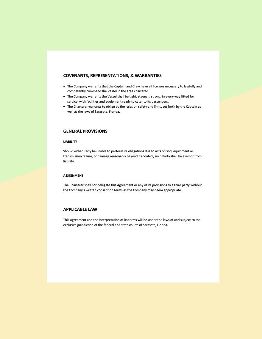 Simple Charter Agreement Template