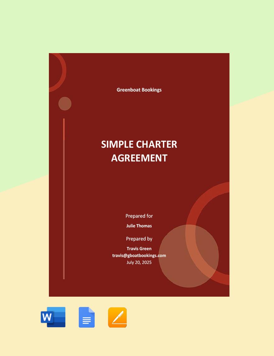 Simple Charter Agreement Template