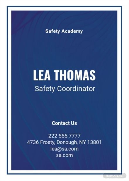 Safety Training Card Template in Word, Google Docs, Illustrator, PSD, Publisher