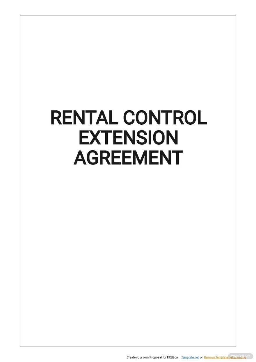 Rental Contract Extension Agreement Template
