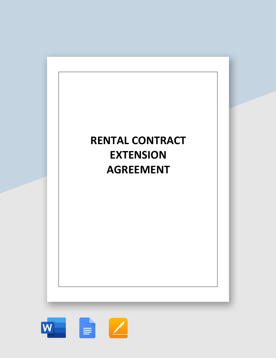 Rental Contract Extension Agreement Template