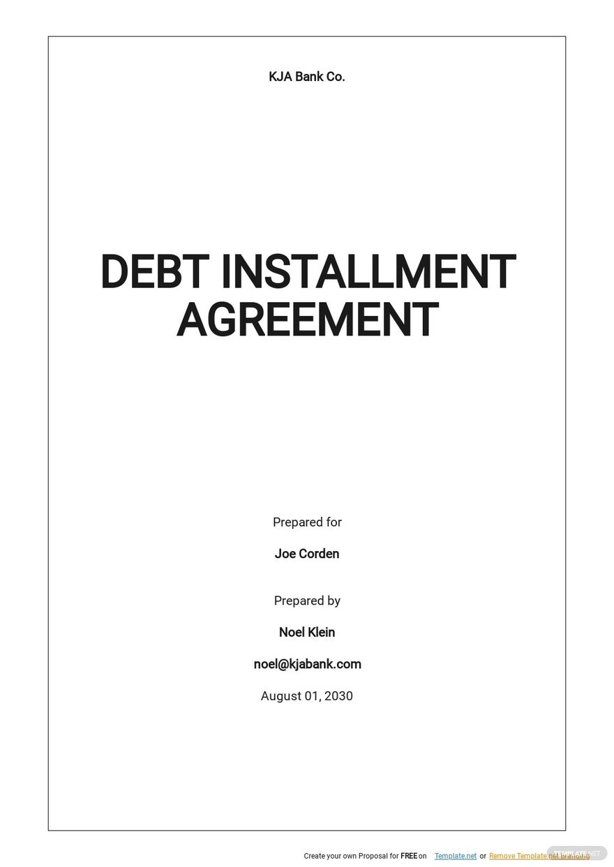 Installment Payment Agreement Template - Google Docs, Word, Apple Pages ...