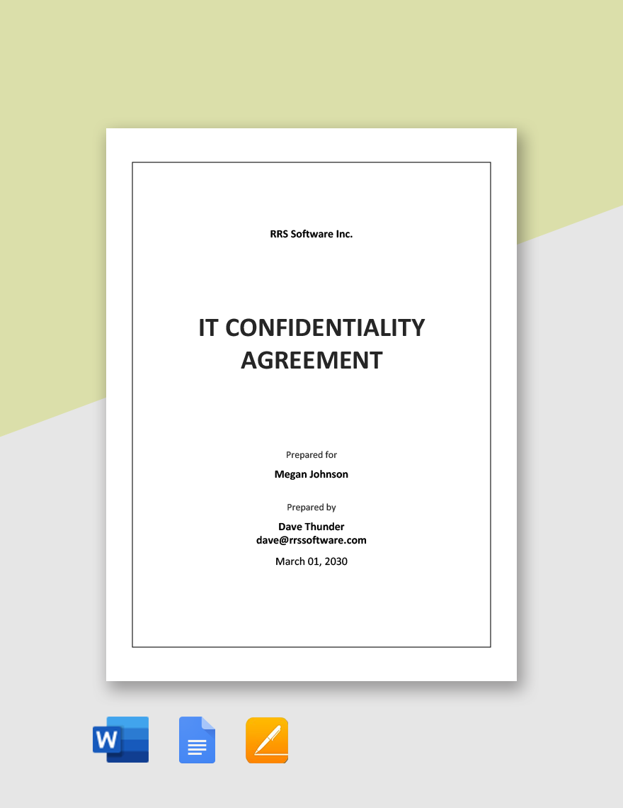 IT Confidentiality Agreement Template