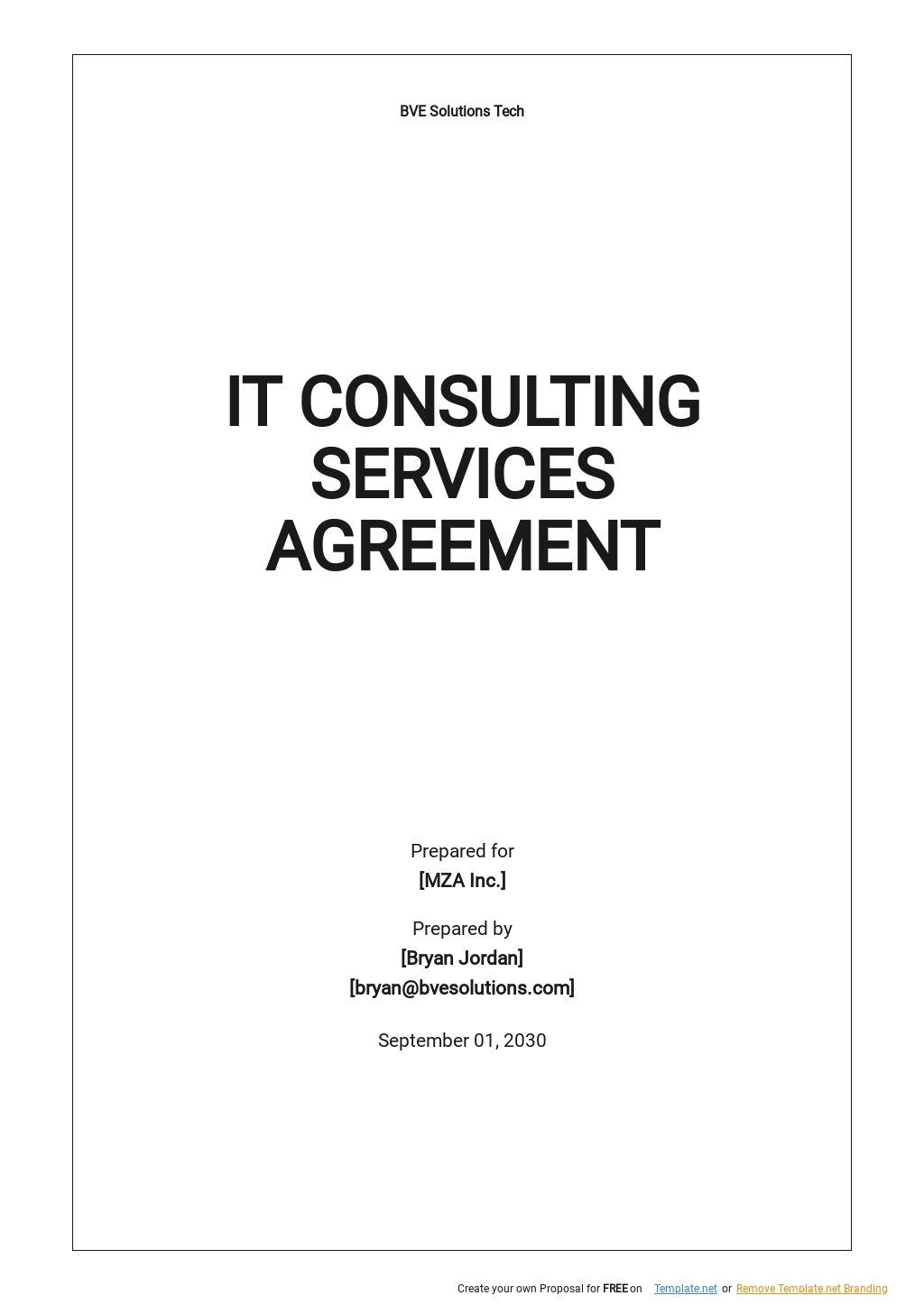 IT Consulting Services Agreement Template