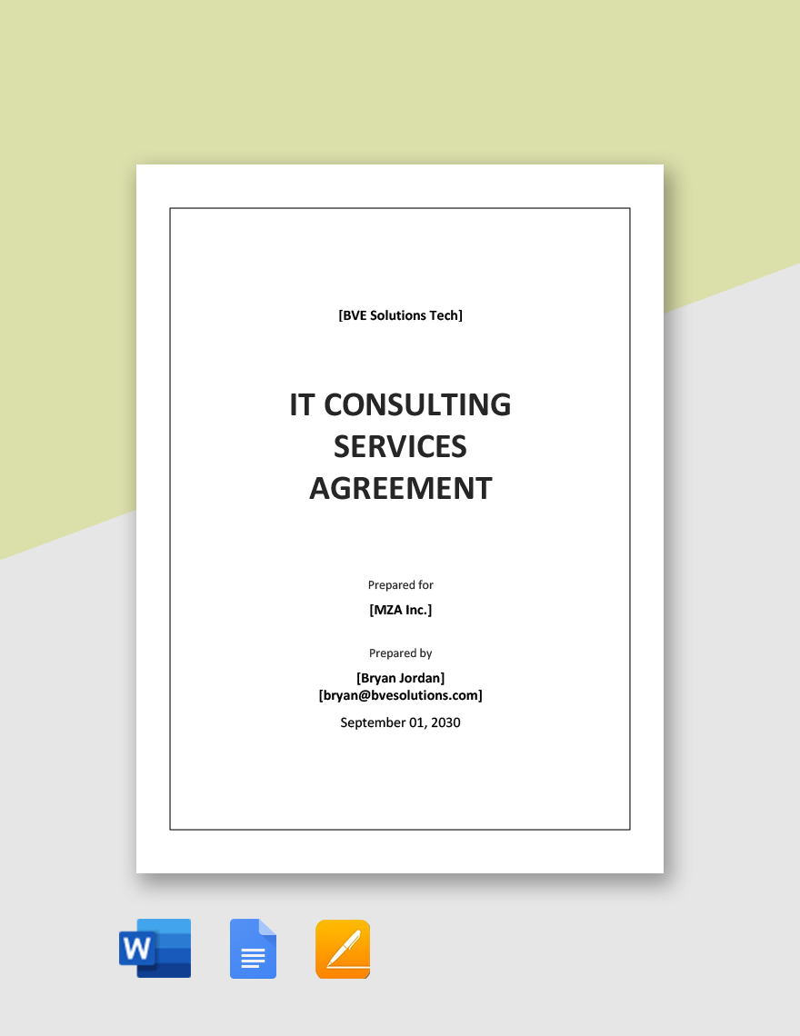 IT Consulting Services Agreement Template in Word, Google Docs, PDF, Apple Pages
