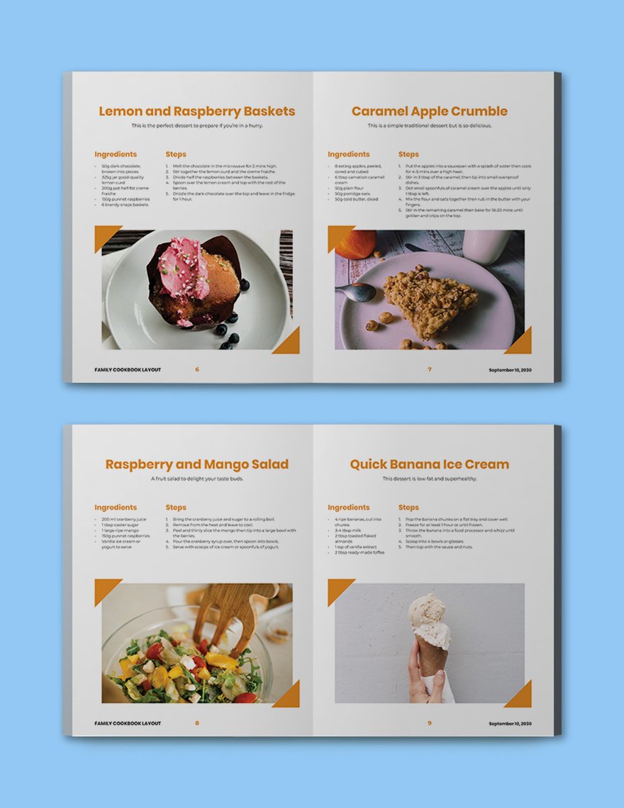 Family Cookbook Layout Template