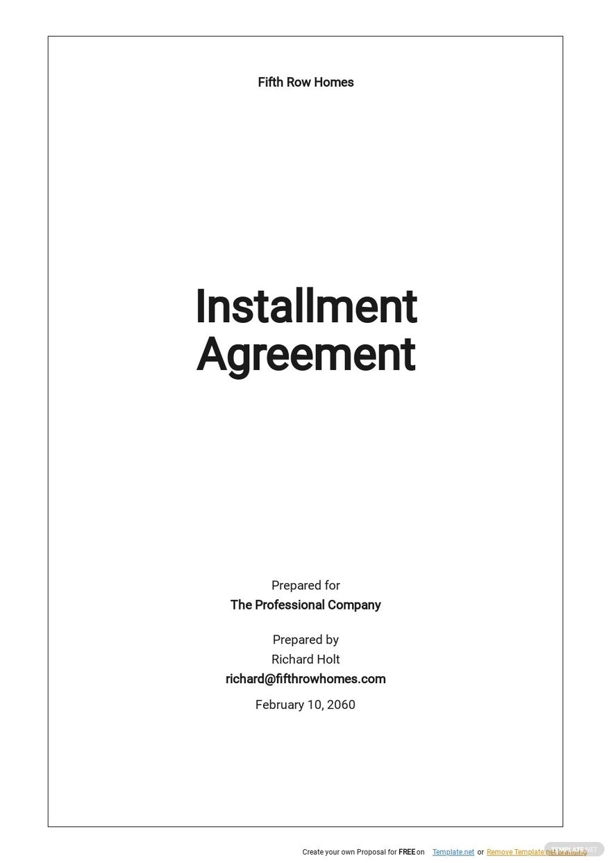 Installment Agreement Template .jpe