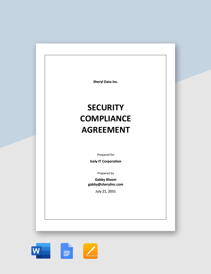 Security Compliance Agreement Template