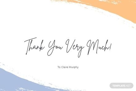 Thank You For Support Card Template