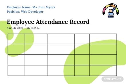Employee Attendance Card Template