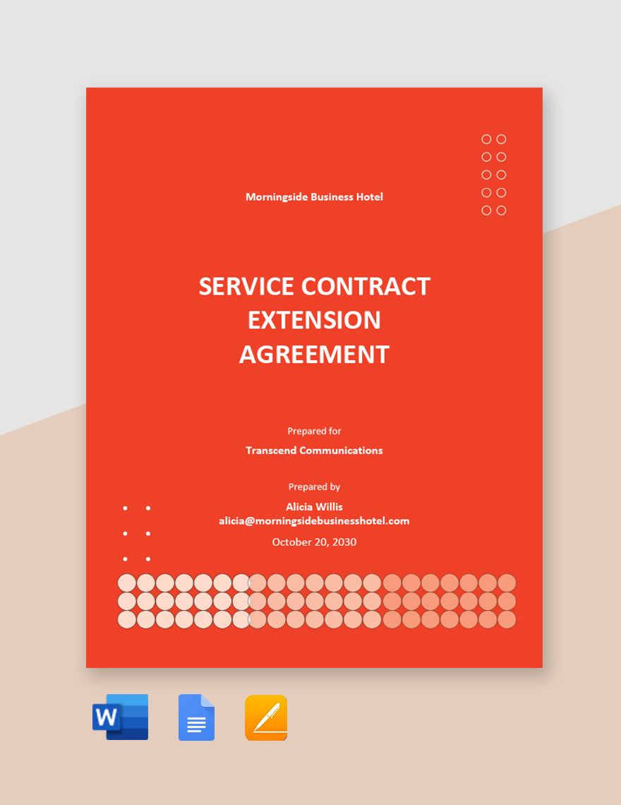 Service Contract Extension Agreement Template