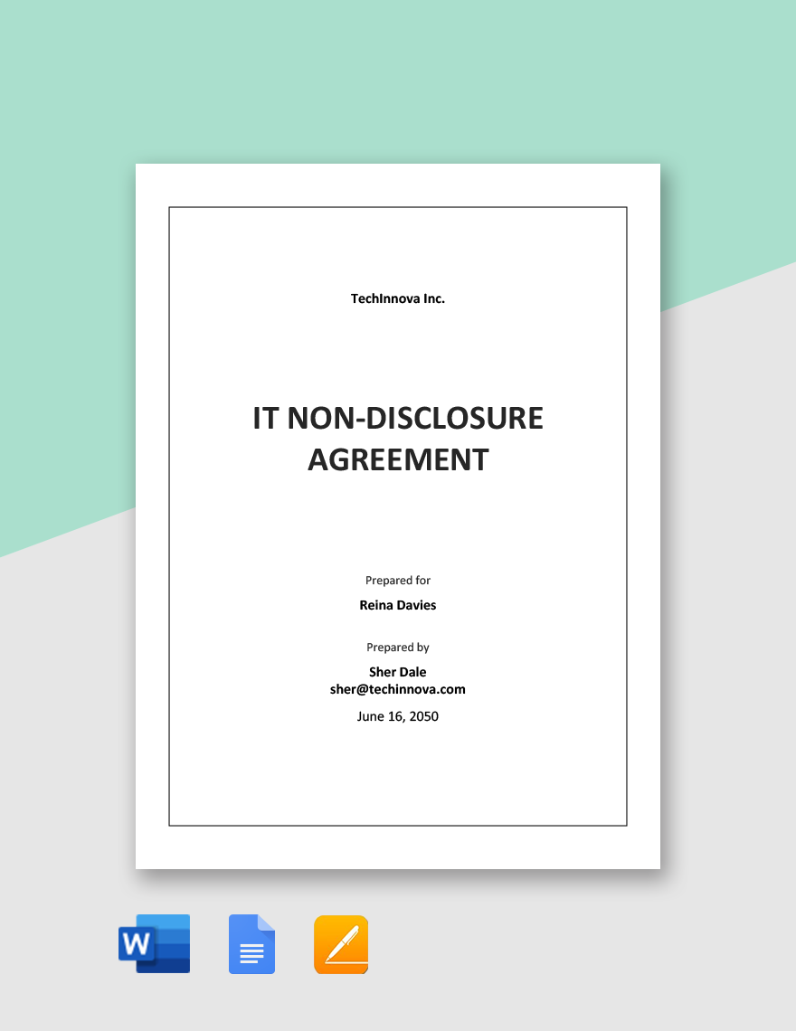 IT Non Disclosure Agreement Template