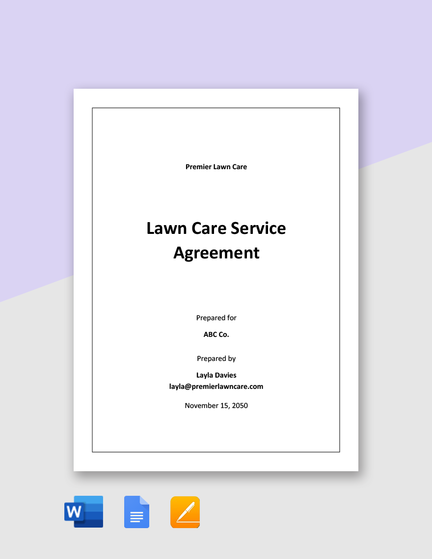 Lawn Care Service Agreement Template