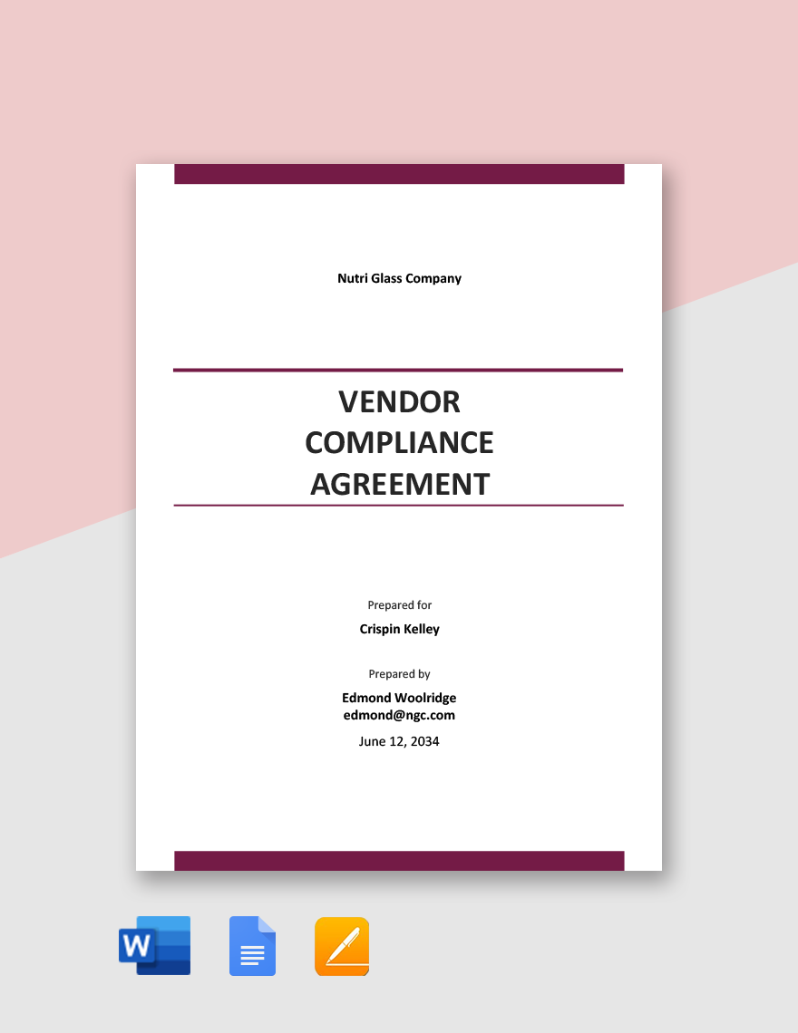 Vendor Compliance Agreement Template