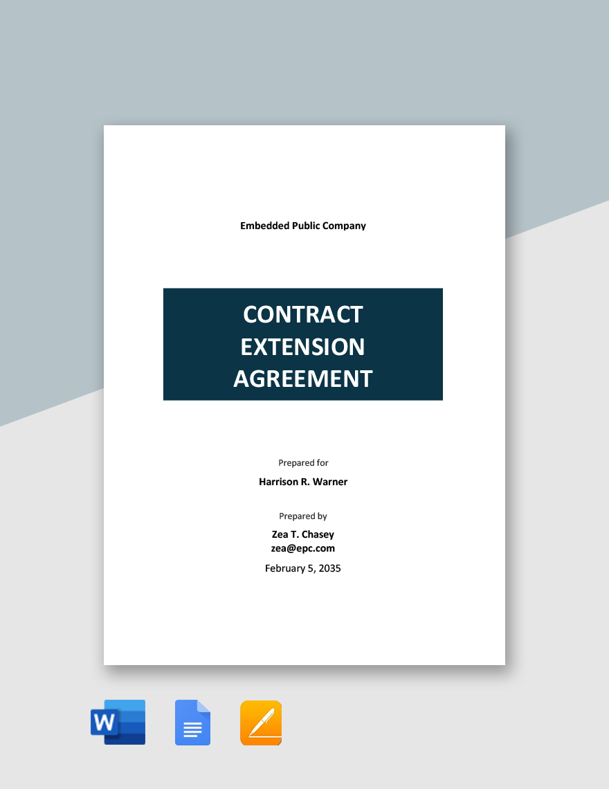 Simple Contract Extension Agreement Template