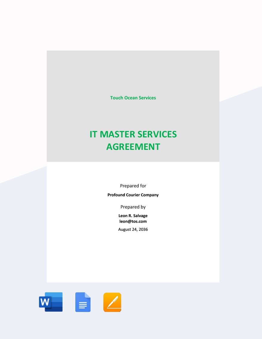 IT Master Services Agreement Template
