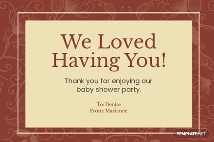 Classic Baby Shower Thank You Card Template