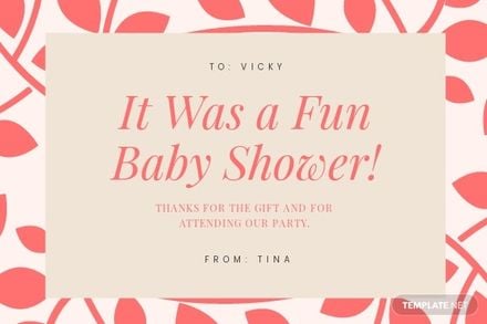 Free Modern Baby Shower Thank You Card Template