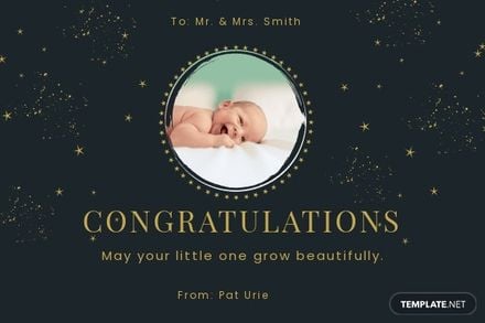 Glitter New Baby Card Template