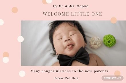New Baby Congrats Card Template