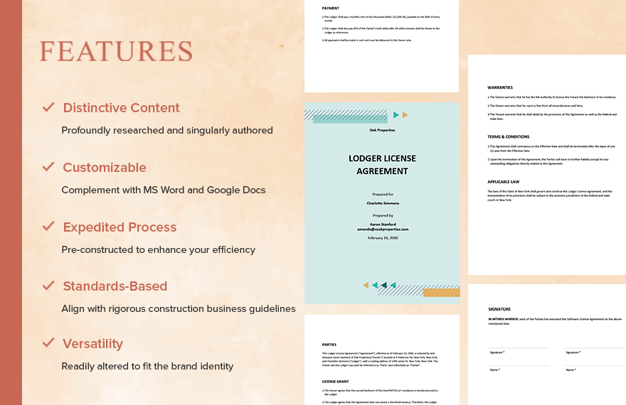 Lodger License Agreement Template 