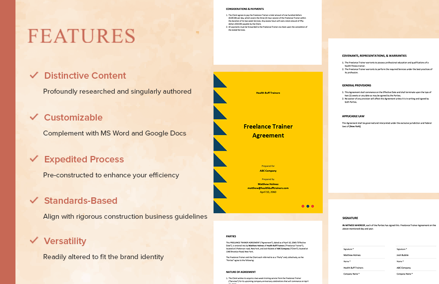 Freelance Trainer Agreement Template 
