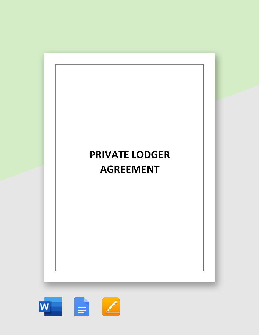 Private Lodger Agreement Template
