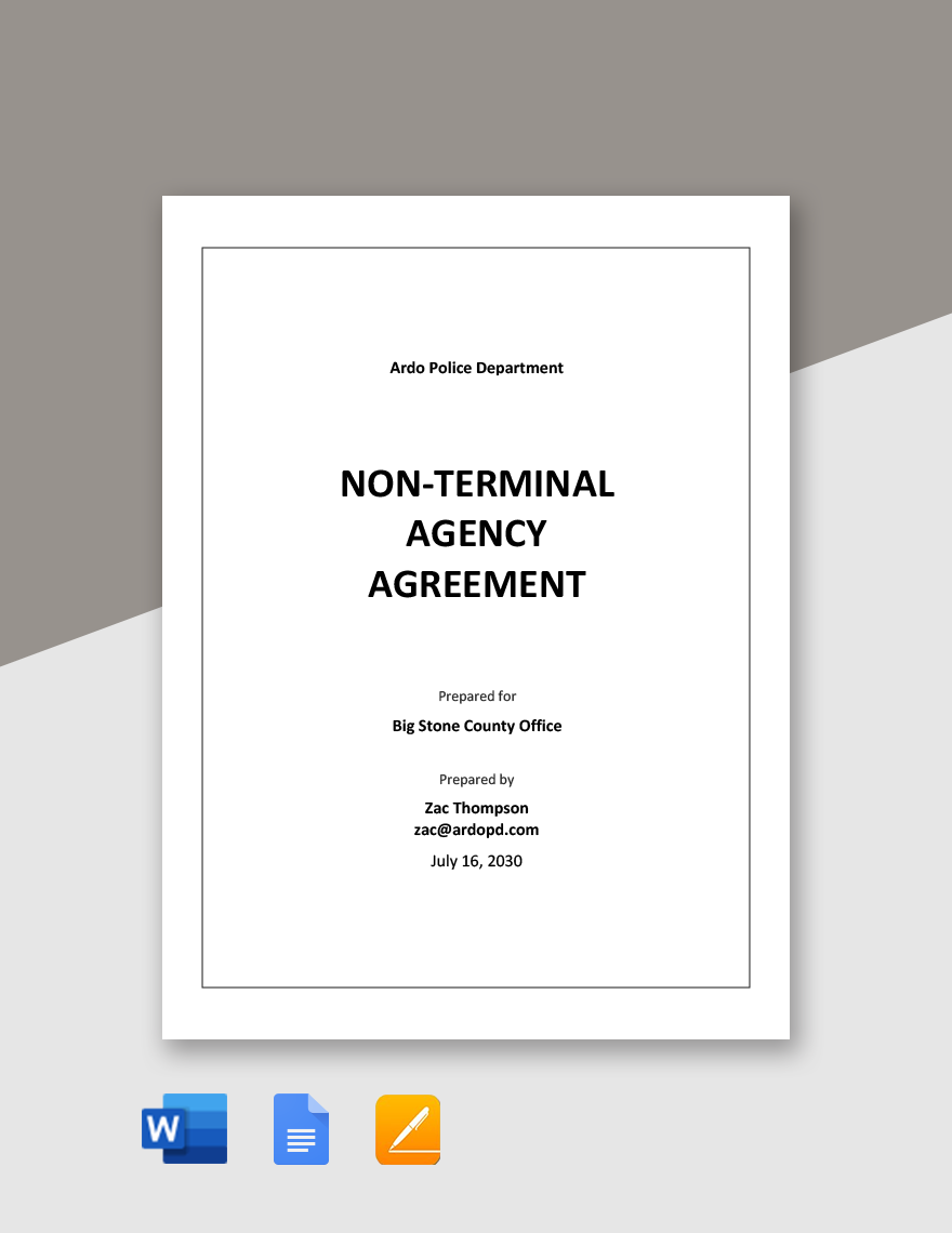 Non-Terminal Agency Agreement Template