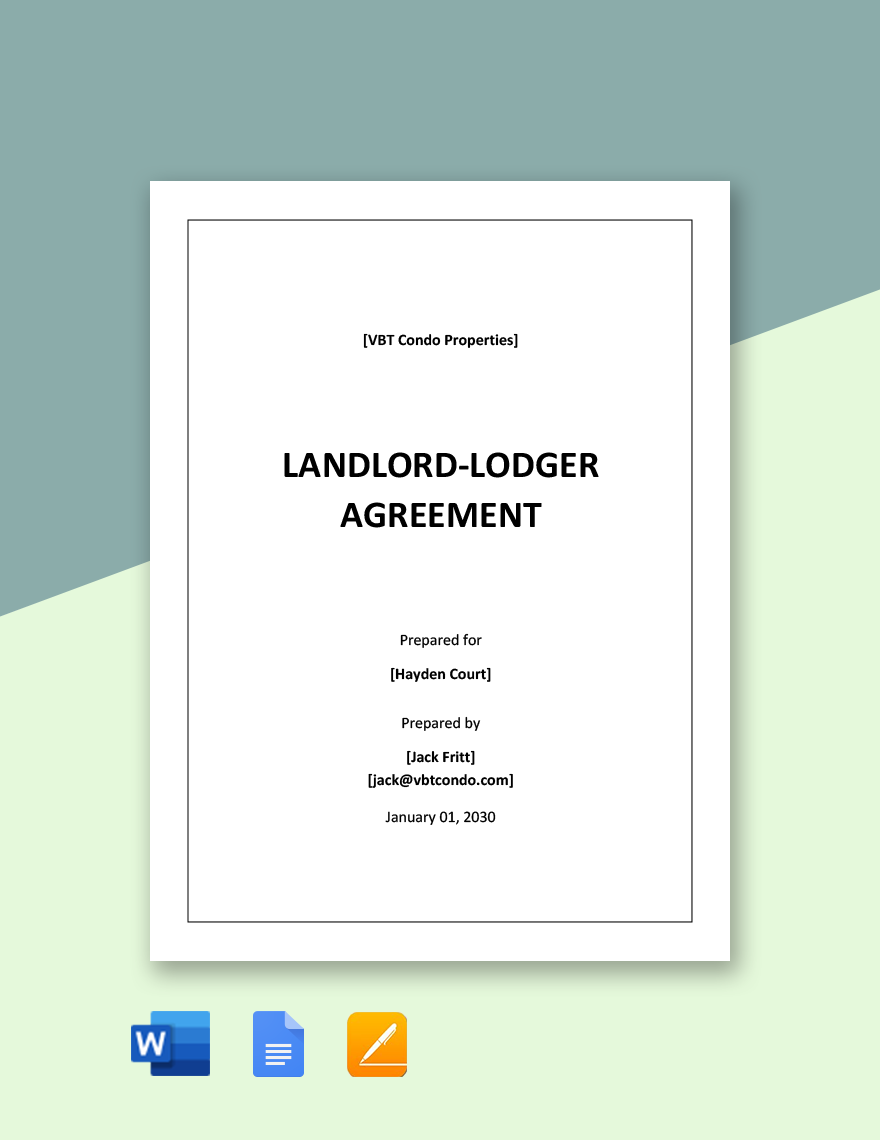 Landlord Lodger Agreement Template