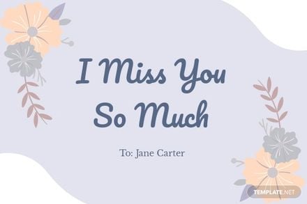 I Miss You Card Template in Word, Google Docs, Illustrator, PSD, Publisher