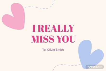 Free Miss You Digital Card Template in Word, Google Docs, Illustrator, PSD, Publisher