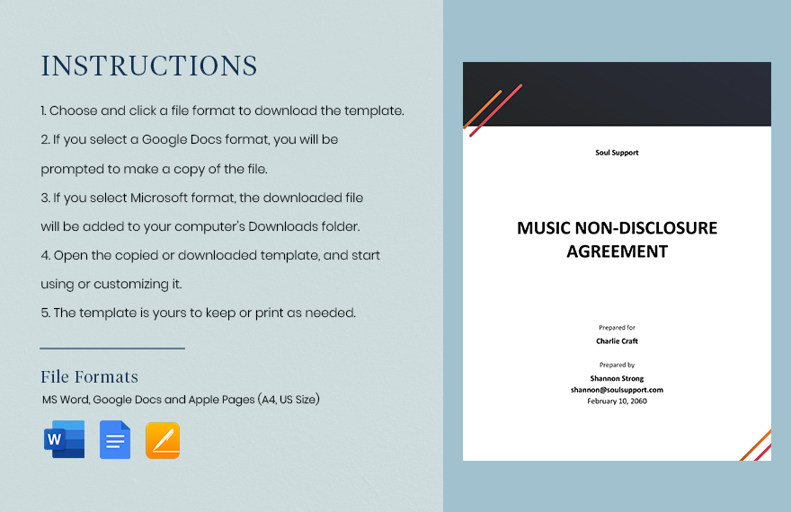 Music Non-Disclosure Agreement Template 