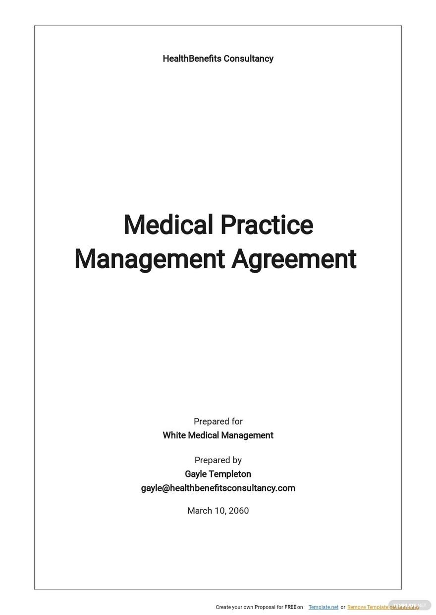 Medical Practice Management Agreement Template 