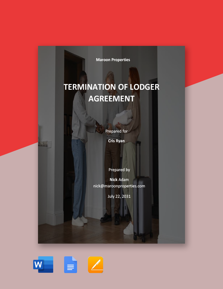Termination Of Lodger Agreement Template