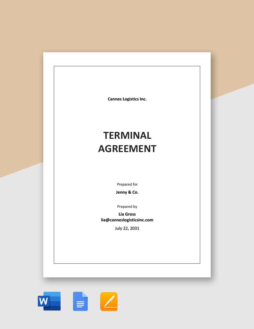 Sample Terminal Agreement Template