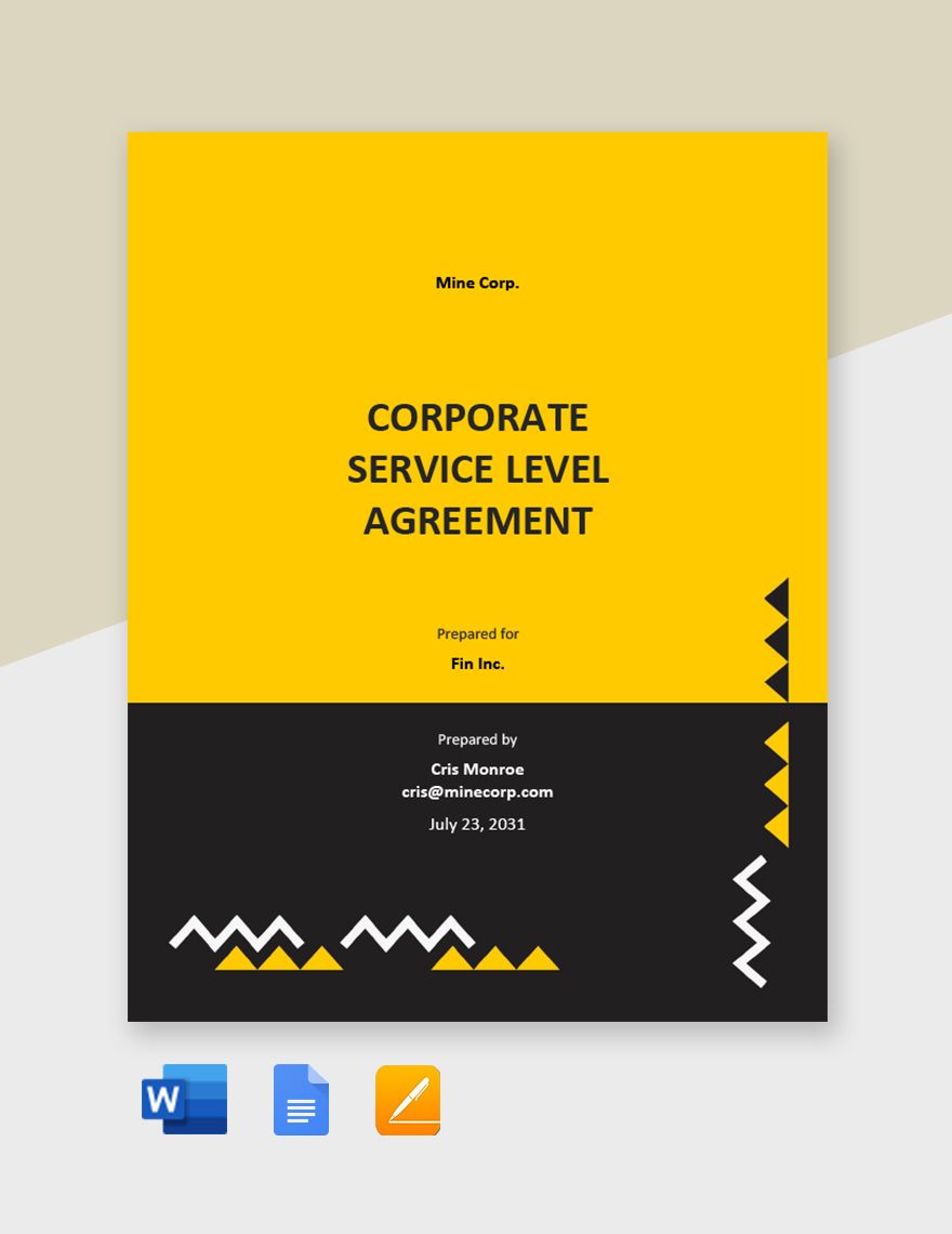 Corporate Service Level Agreement Template