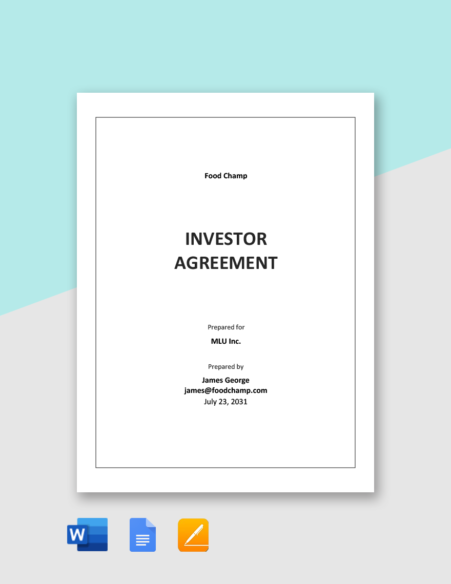 Simple Investor Agreement Template