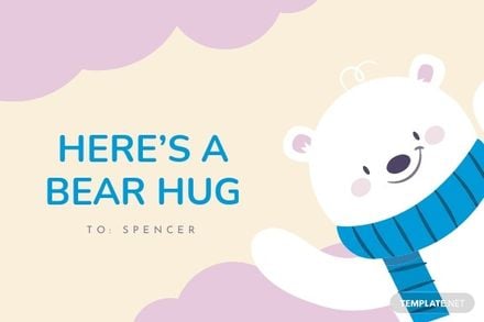 Bear Hug Card Template