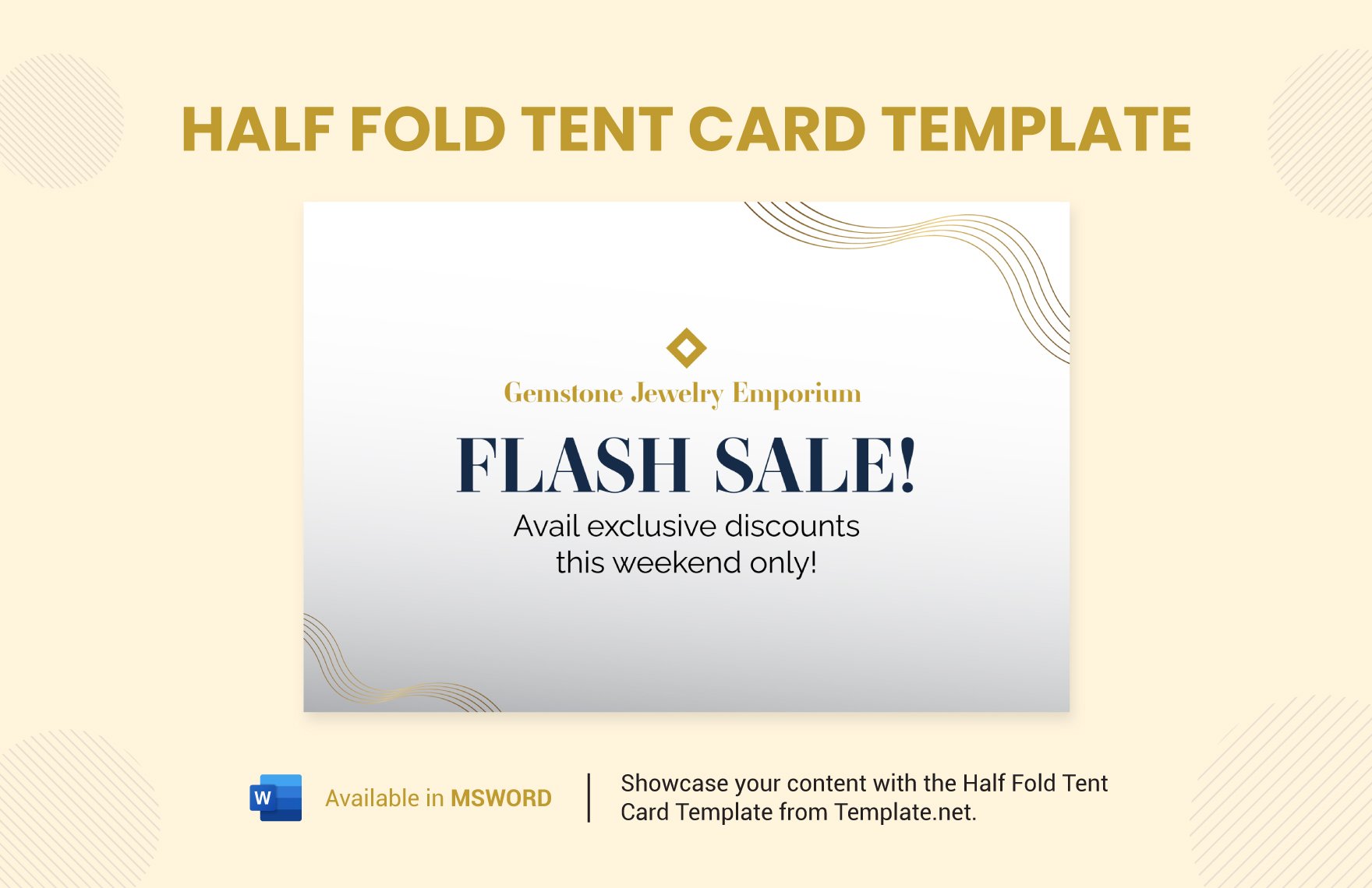 Half Fold Tent Card Template