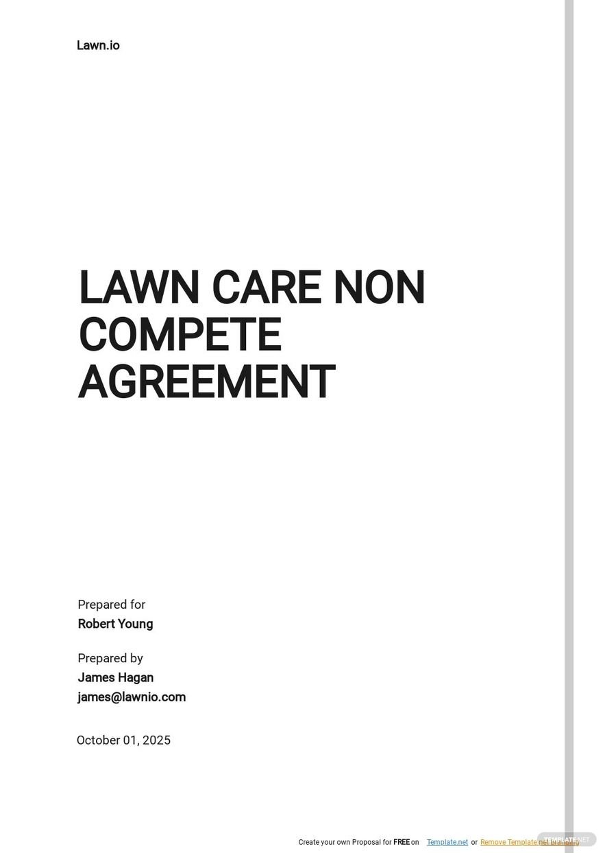 Lawn Care Non Compete Agreement Template