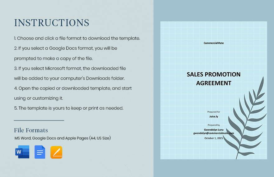 Sales Promotion Agreement Template