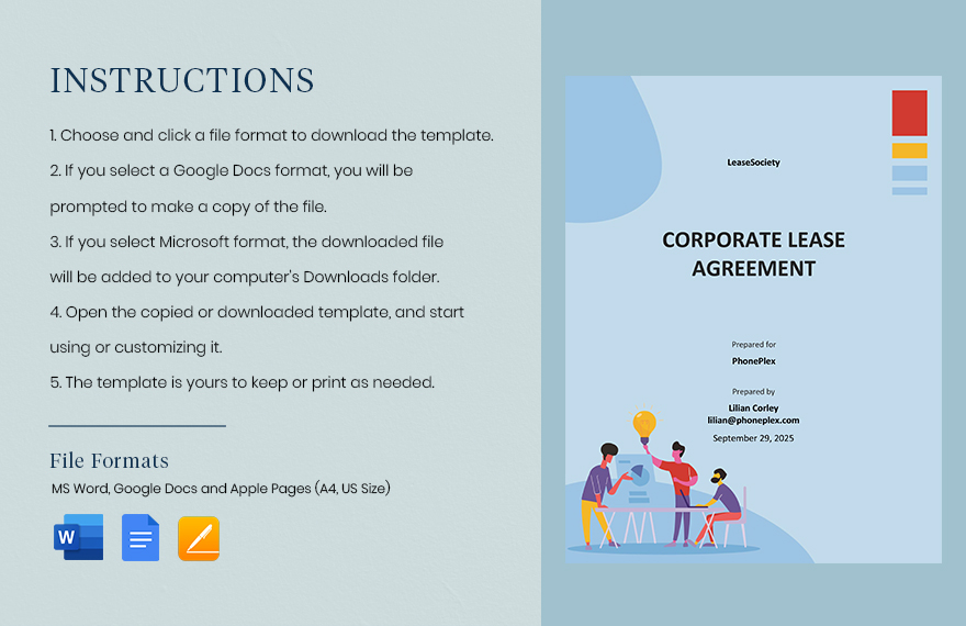 Corporate Lease Agreement Template