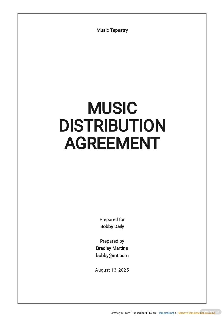 Music Distribution Agreement Template