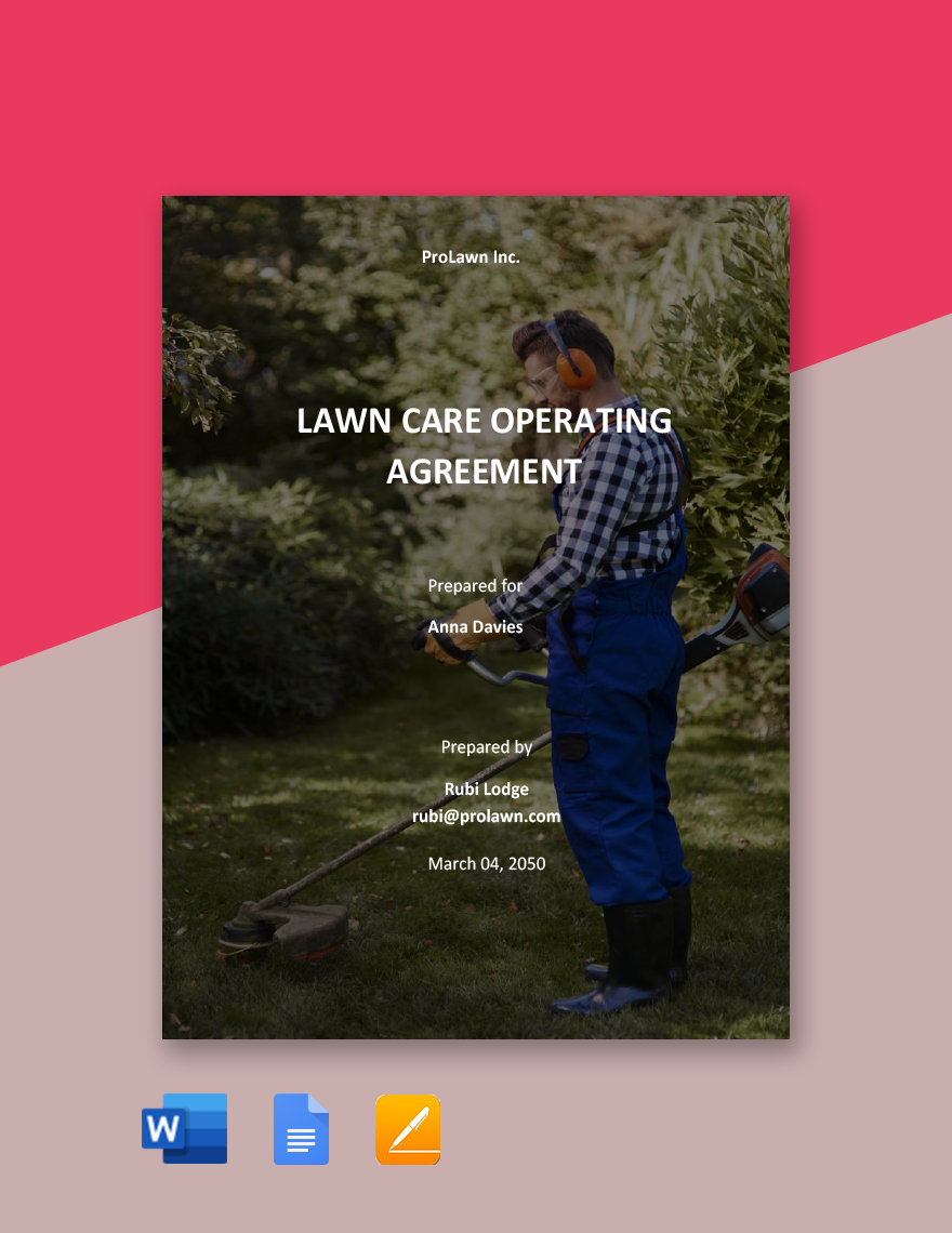 Lawn Care Operating Agreement Template
