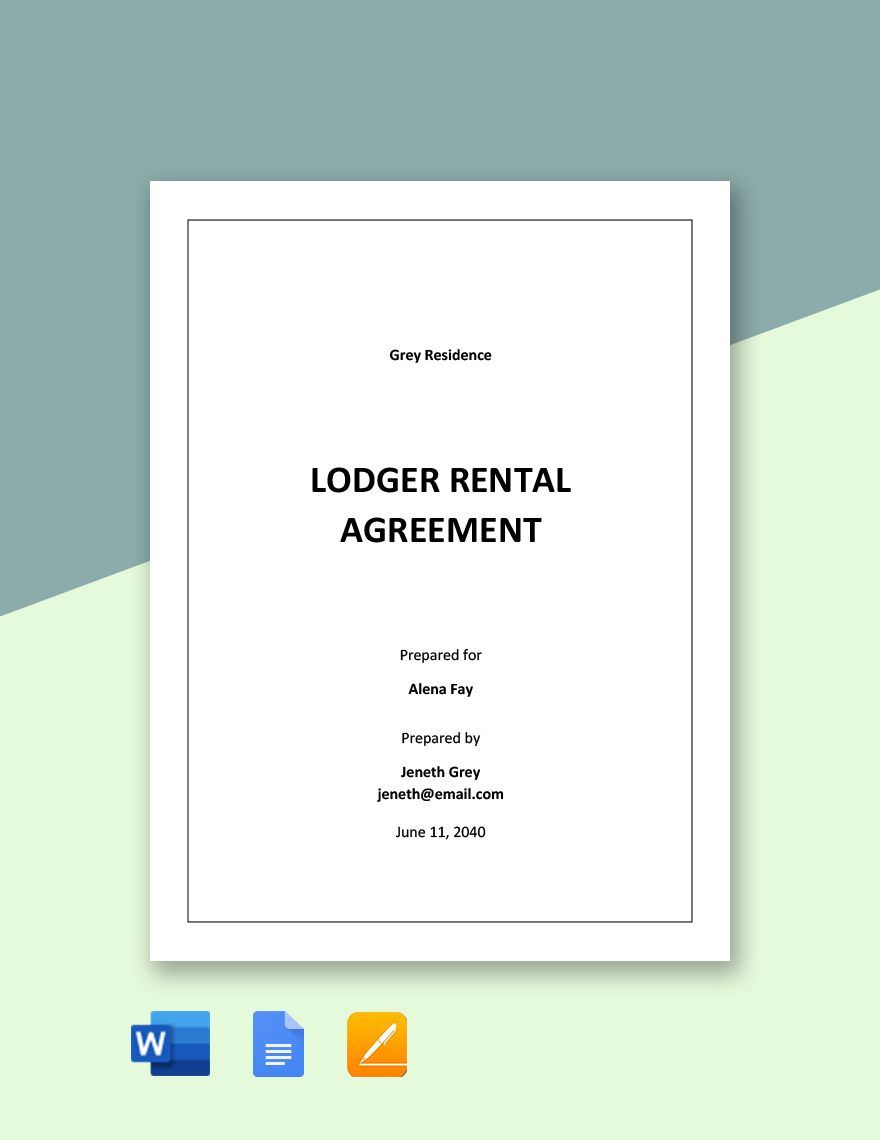Lodger Rental Agreement Template
