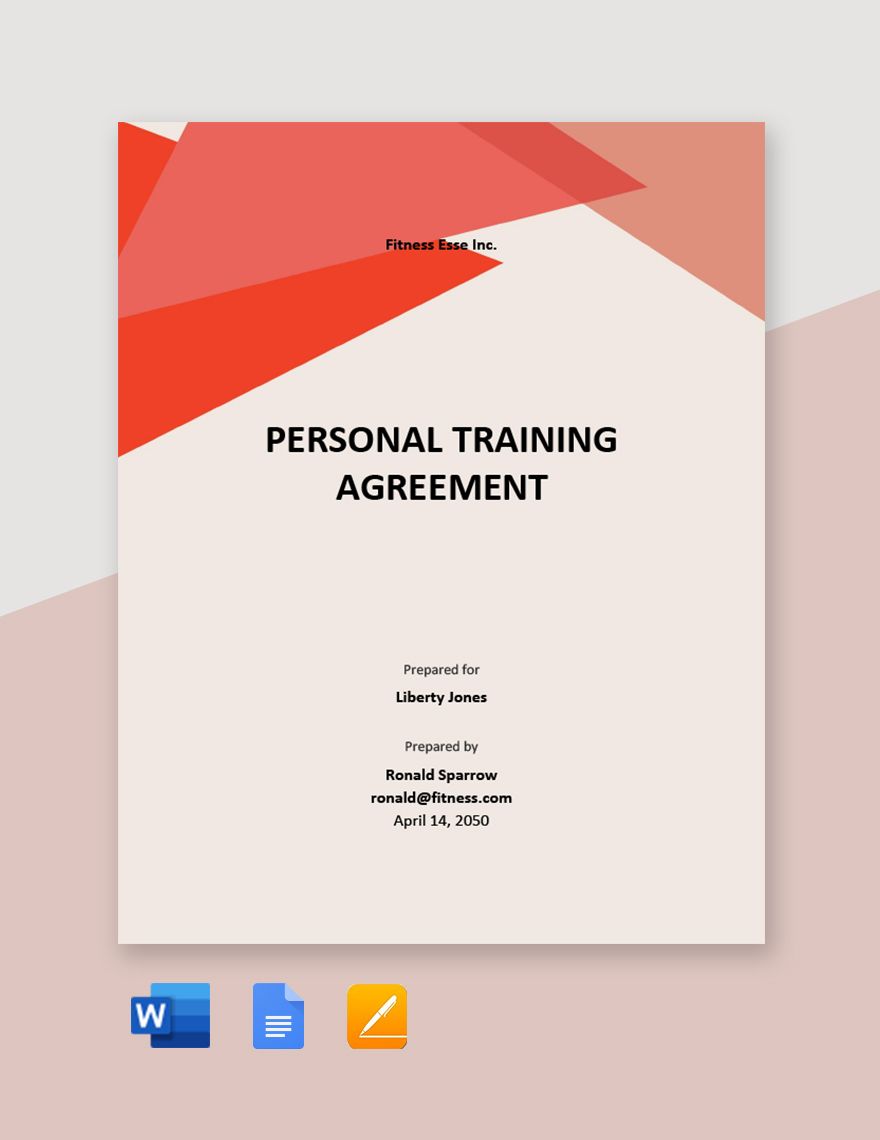 Personal Training Agreement Template