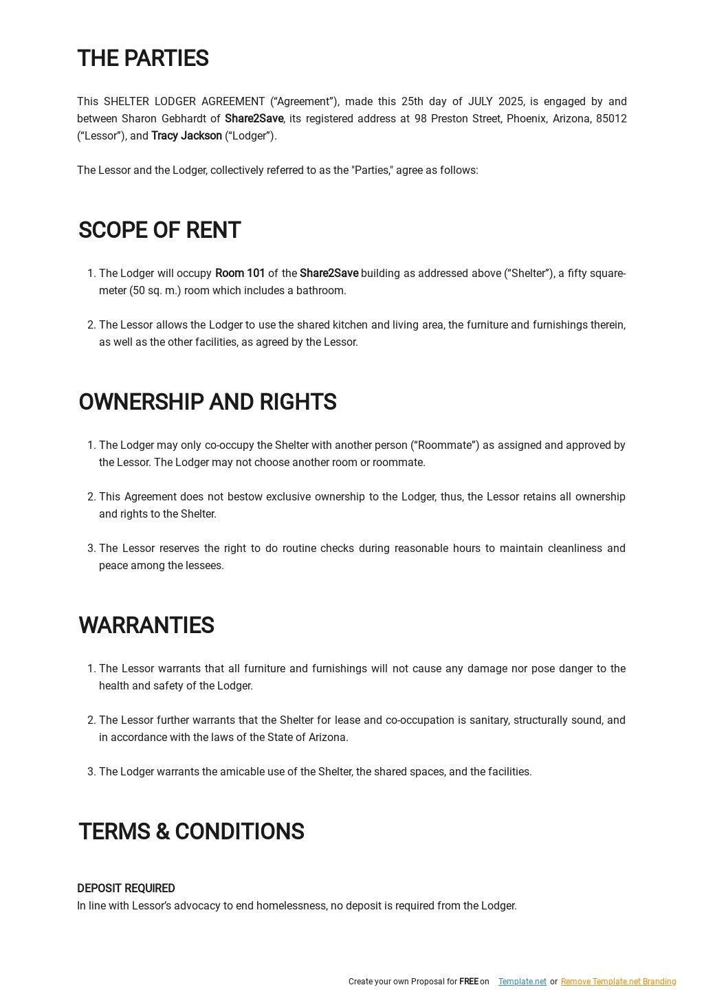 Shelter Lodger Agreement Template - Google Docs, Word  Template.net Within termination of lodger agreement template