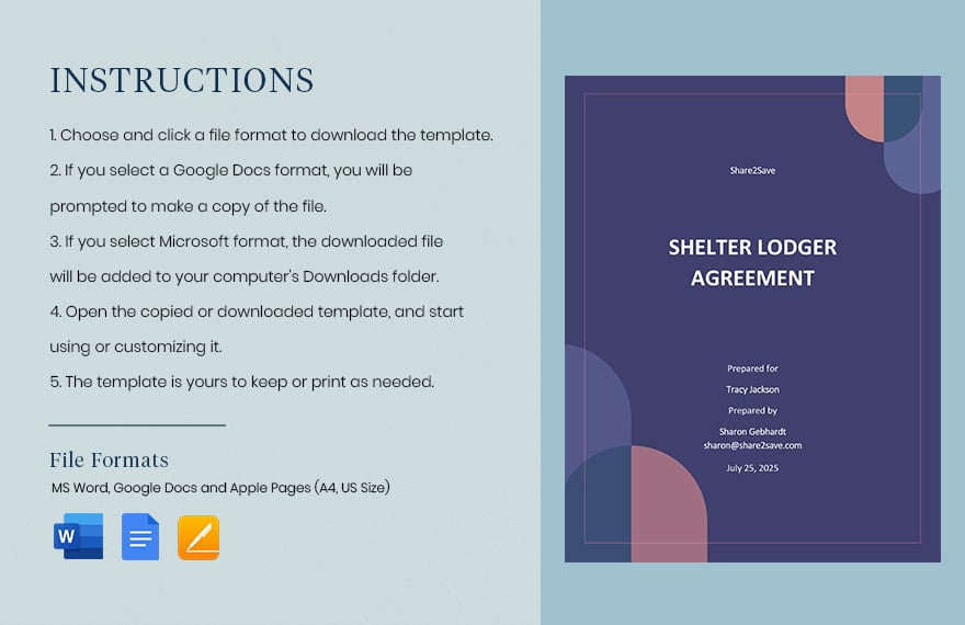 Shelter Lodger Agreement Template