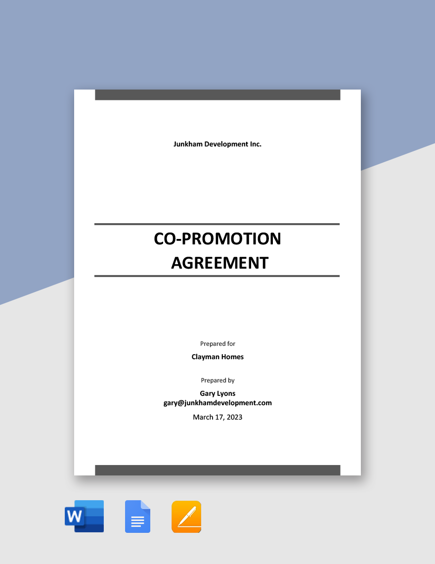 Co-Promotion Agreement Template